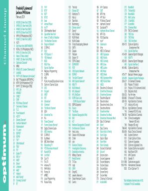 Optimum Premier Channel Lineup Guide 